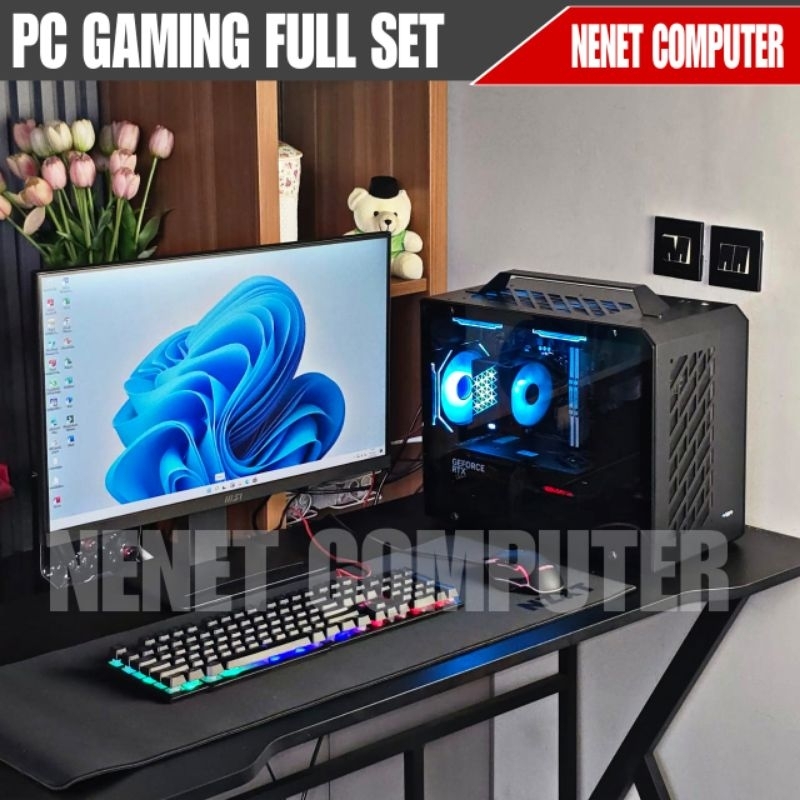 PC FULL SET - PC Gaming i5 10400F | RTX 3050 6GB | 16GB DDR4 | NVMe | LED 24INCH