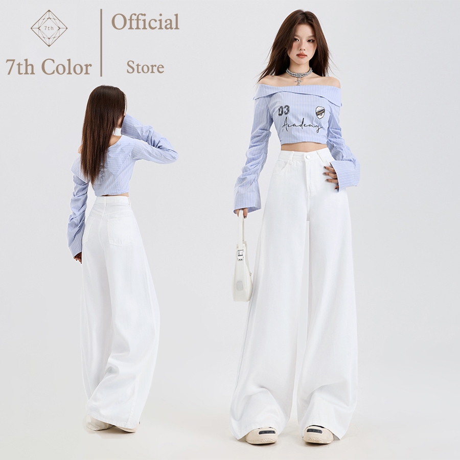 7th Color / Celana Putih Jeans Wanita Celana Jeans Panjang Wanita Celana Korean Style Celana Denim R
