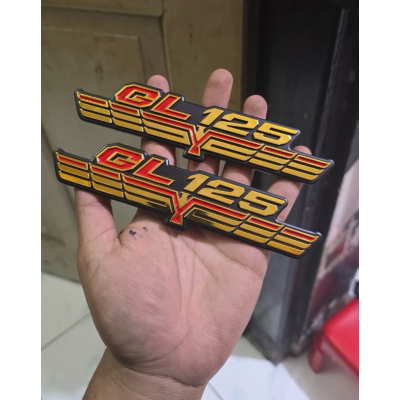 EMBLEM TANGKI GL100 EMBLEM TEPONG GL100 gl125 WHELLPROF EMBLEM TANGKI GL EMBLEM TEPONG GL LOGO TANGK