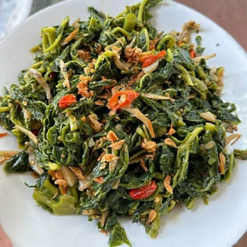 

Tumis Daun Pepaya Muda + Filled Teri (Bisa Untuk 6-7 Porsi Makan)
