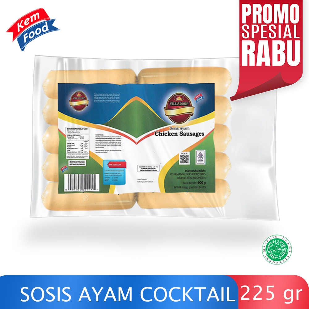 

Villadorp Sosis Ayam Cocktail Premium - 225 gr {Promo Rabu}