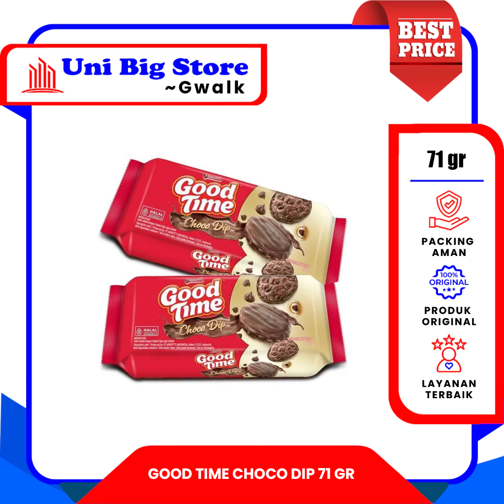 

GOOD TIME CHOCO DIP COOKIES KUKIS COKLAT - 71 gr
