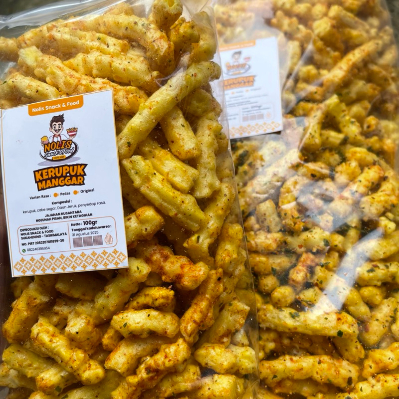 

Kerupuk Manggar Gurih Pedas Daun Jeruk 100gr - Cemilan Kerupuk Akar Nolis Snack