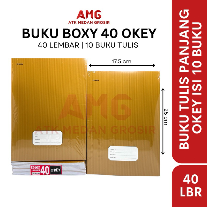 

BUKU TULIS PANJANG BOXY OKEY 40 LEMBAR ISI 10 BUKU