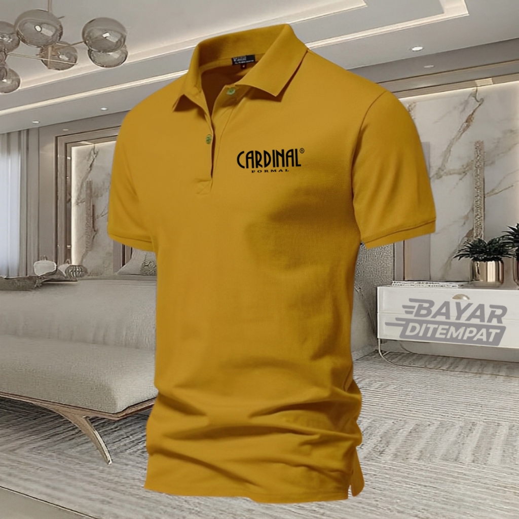 COD T-shrit POLO kerah cardinal-formal-hitam Kaos Kerah Dewasa Shirt / Kaos Wangki Pria Polo / Kaos 
