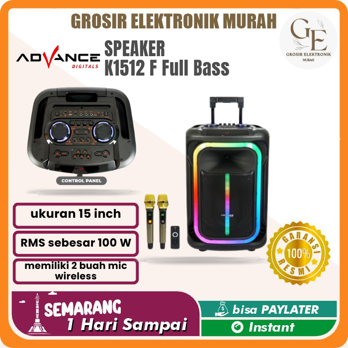 Speaker Advance K1512 F Full Bass Speaker meeting Speaker 15 inch 2 mic Garansi 1 Tahun