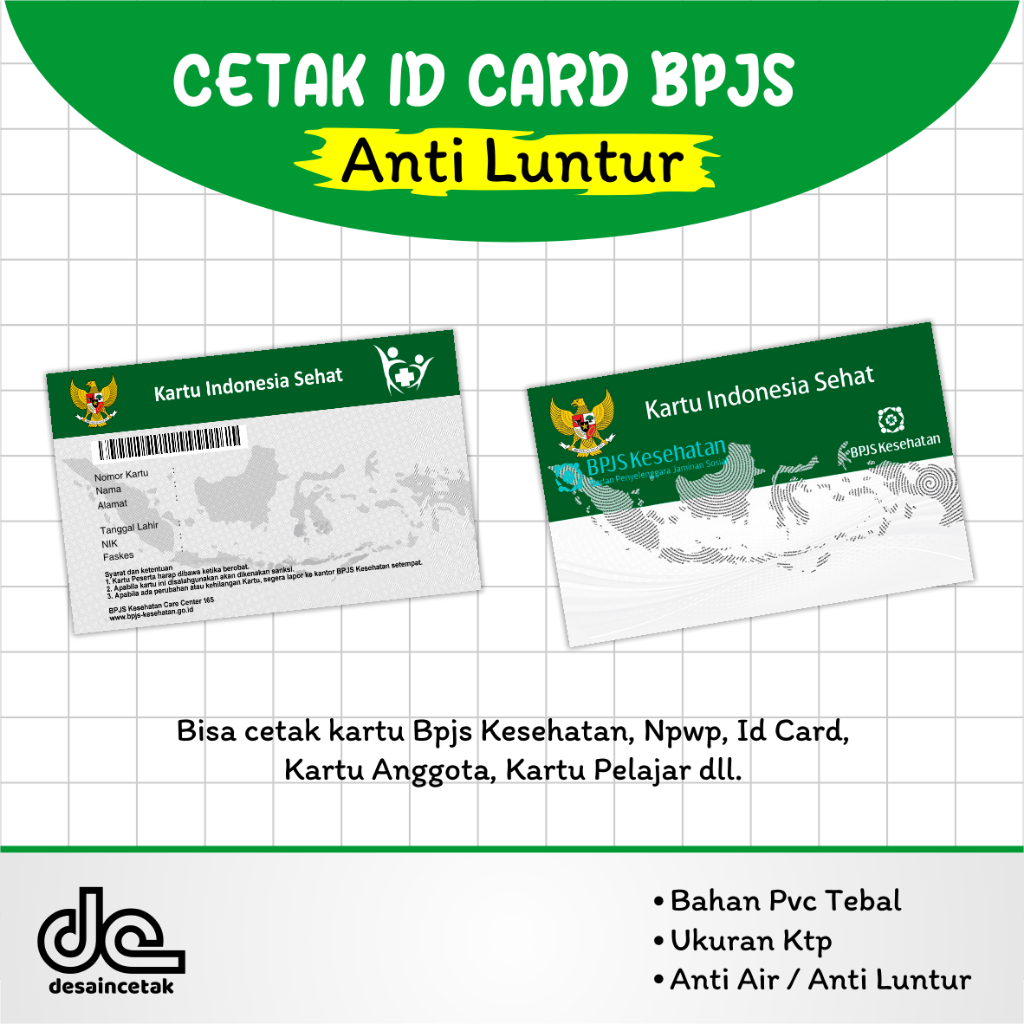 

Kartu Sehat PVC dengan Kualitas Baik Anti Luntur