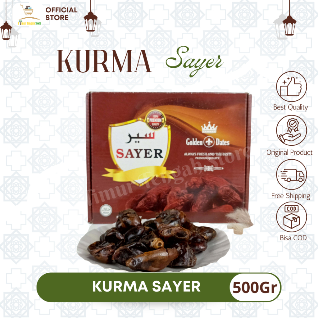 

Kurma Sayer Golden Dates 500gr Oleh-oleh Haji dan Umroh Jajanan Arab Murah