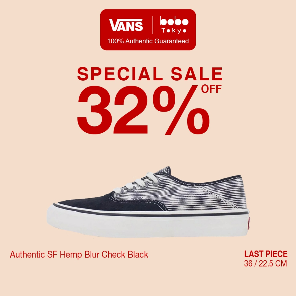 Sepatu VANS ORIGINAL - Authentic SF Hemp Blur Check Black