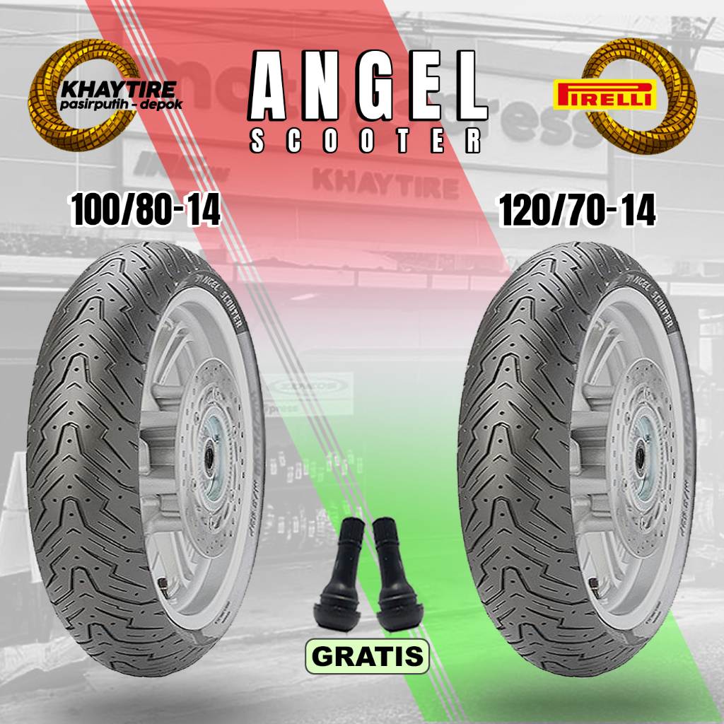 Sepasang BAN MOTOR MATIC PCX-VARIO 160 PIRELLI ANGEL SCOOTER 100/80 120/70-14 TUBELESS