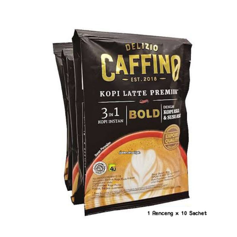 

1 Renceng 10 Sachet Caffino Bold Premium Latte - Savoria Kopi Sachet