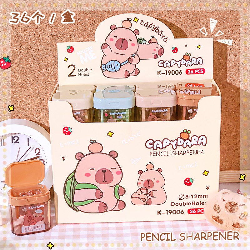 

Rautan Pensil Capybara Double Hole Persegi Peraut Capybara Pencil Sharpener Capybara