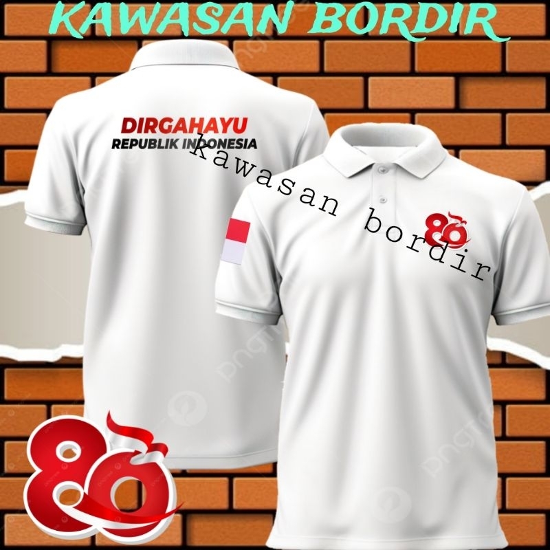 polo shirt HUT RI ke 80 kaos HUT RI ke 80 kaos kemerdekaan baju kemerdekaan seragam kemerdekaan sera