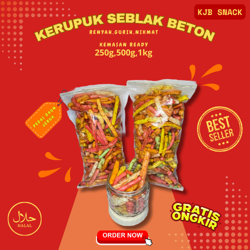 

Seblak Beton Pedas 1kg - Kerupuk Seblak Beton Pedas Daun Jeruk - Seblak Jaat Pedas Daun Jeruk