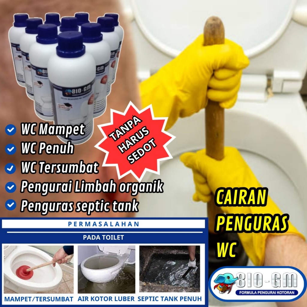BIOGM 500ml Obat WC Duduk Mampet & Bau Hilang