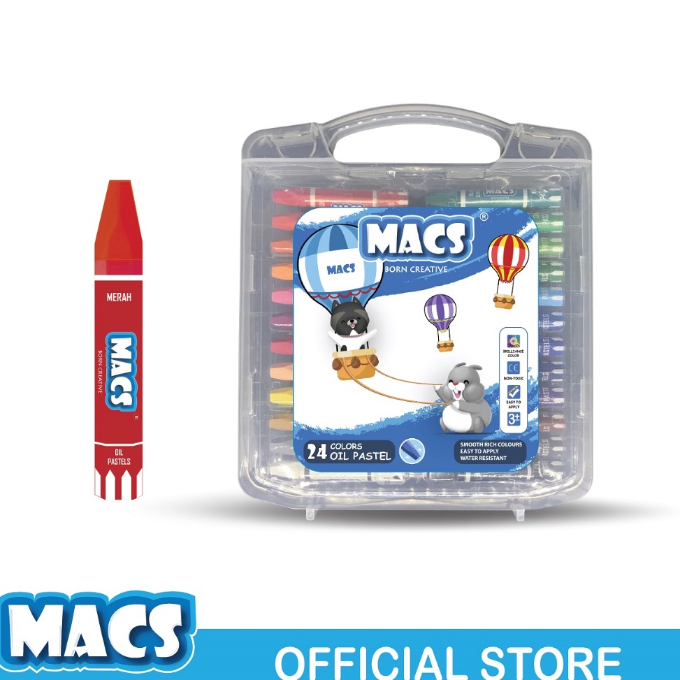 

KODE E12G Macs Crayon Oil Pastel Color 24 Warna