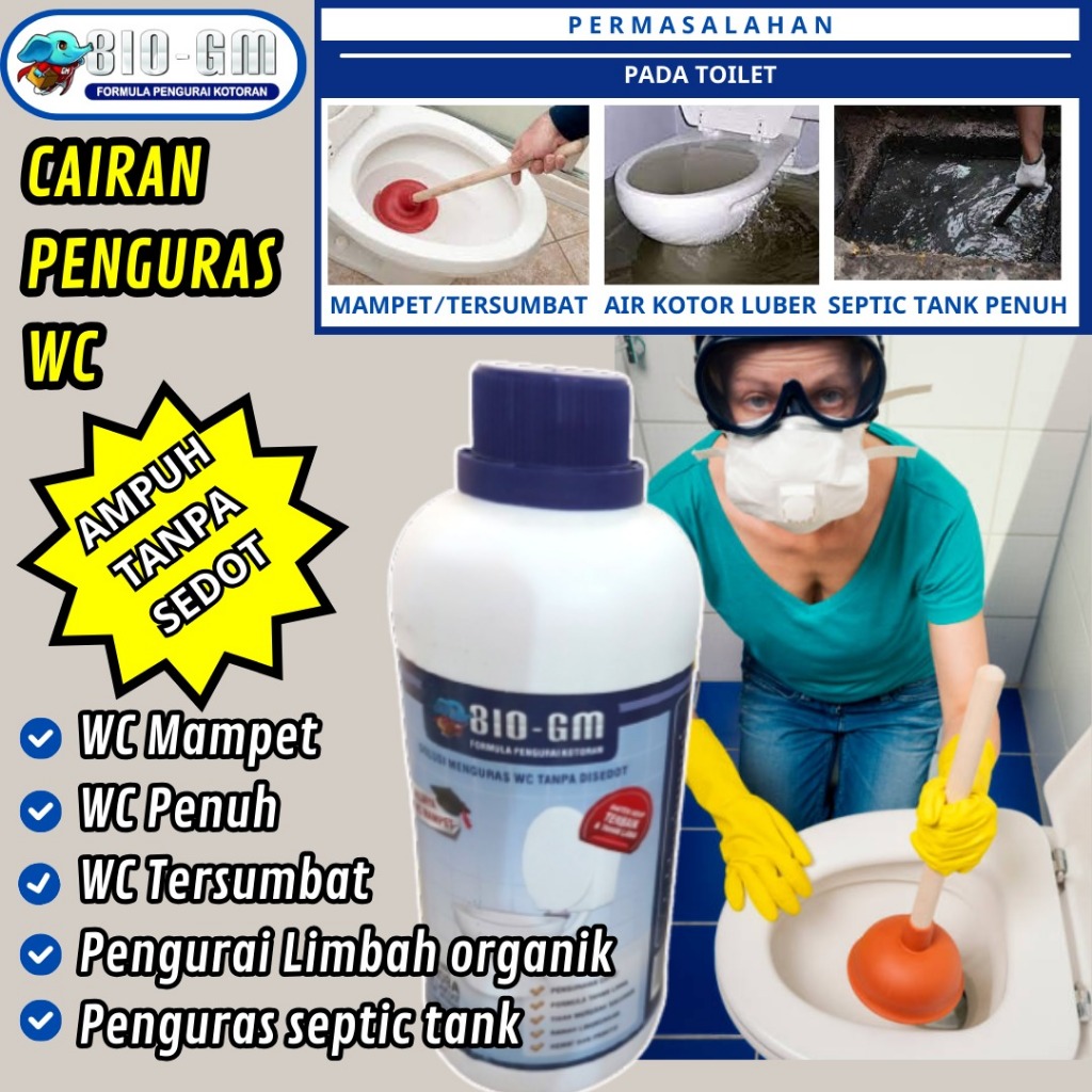 BIOGM 500ml Obat WC Mampet & Penuh Tanpa sedot