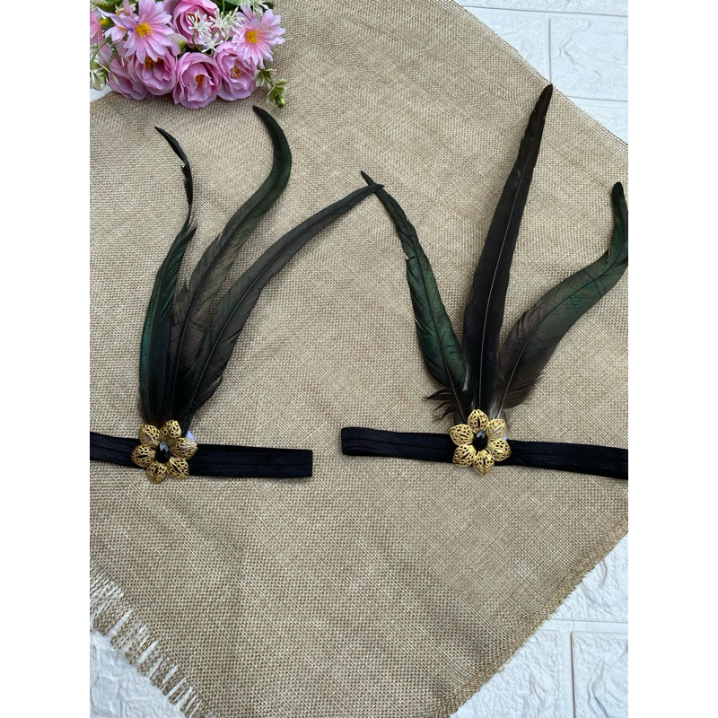 bandana bulu ayam/bando bulu adat/bando adat/bandana adat nari