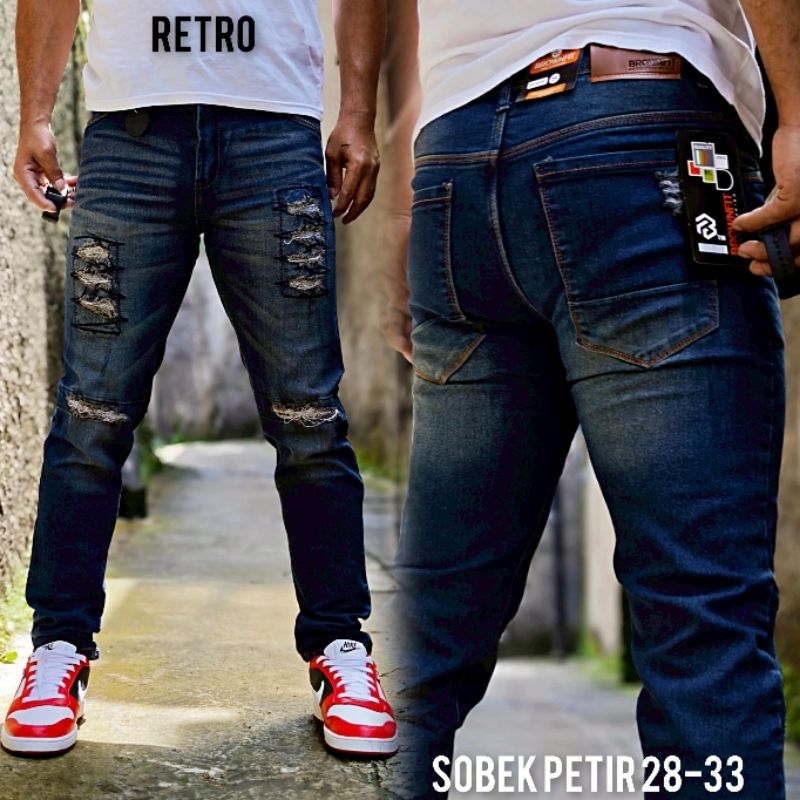 Celana pria jeans terlaris Bikers  Sobek ripped