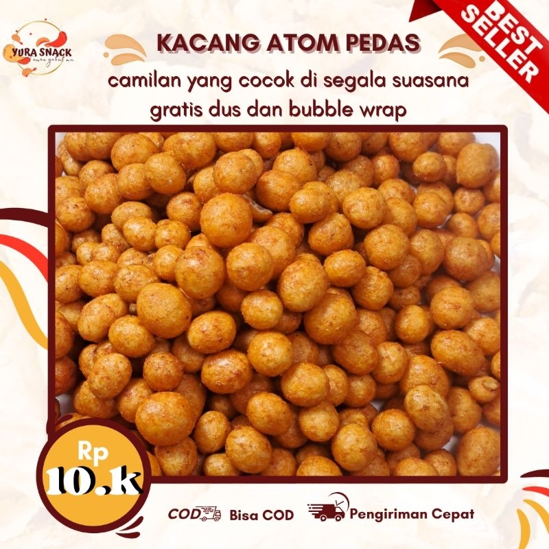 

Kacang Atom Isi Kacang Pedas Dan Original- Renyah Gurih, Bikin Ketagihan Camilan Kemasan 250gram dan 500gr