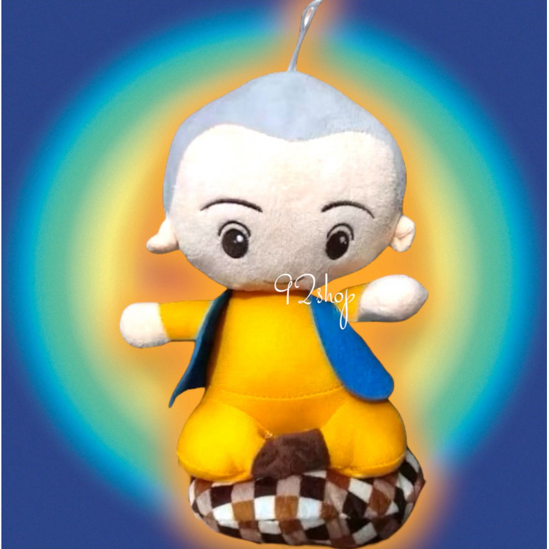 Boneka biksu Buddhist monk sitting plush toy | boneka pajangan biksu duduk