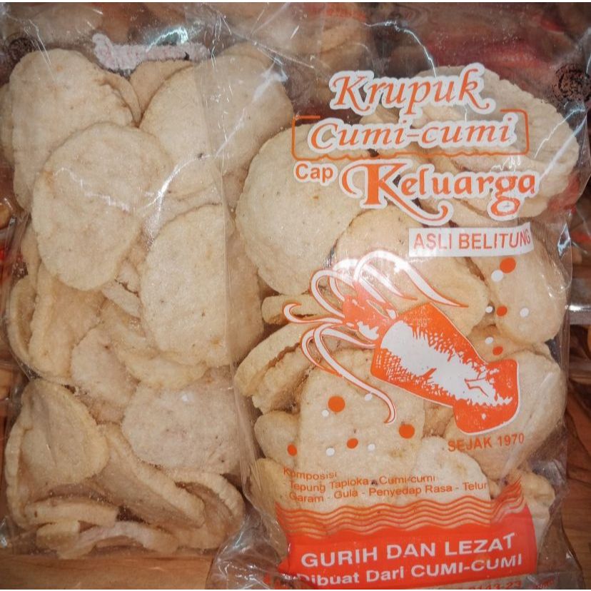 

Kerupuk cumi cap keluarga size medium bangka belitung. halal. Kerupuk ikan bangka belitung. Oleh-oleh legendaris. Kerupuk getas udang. kerupuk cumi. keripik. makanan ringan. krupuk renyah. tanpa pengawet. cemilan keluarga. cemilan anak. cemilan enak