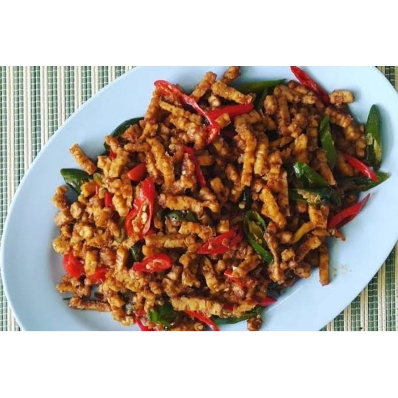 

Oseng-oseng Tempe Orek Pedas Manis (500gr) Soko Roso Lamongan