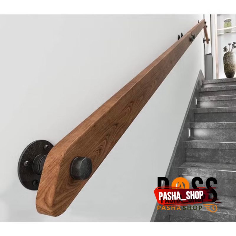 Railing pegangan tangga / kayu jati belanda / benister tangga / penyangga pegangan tangga