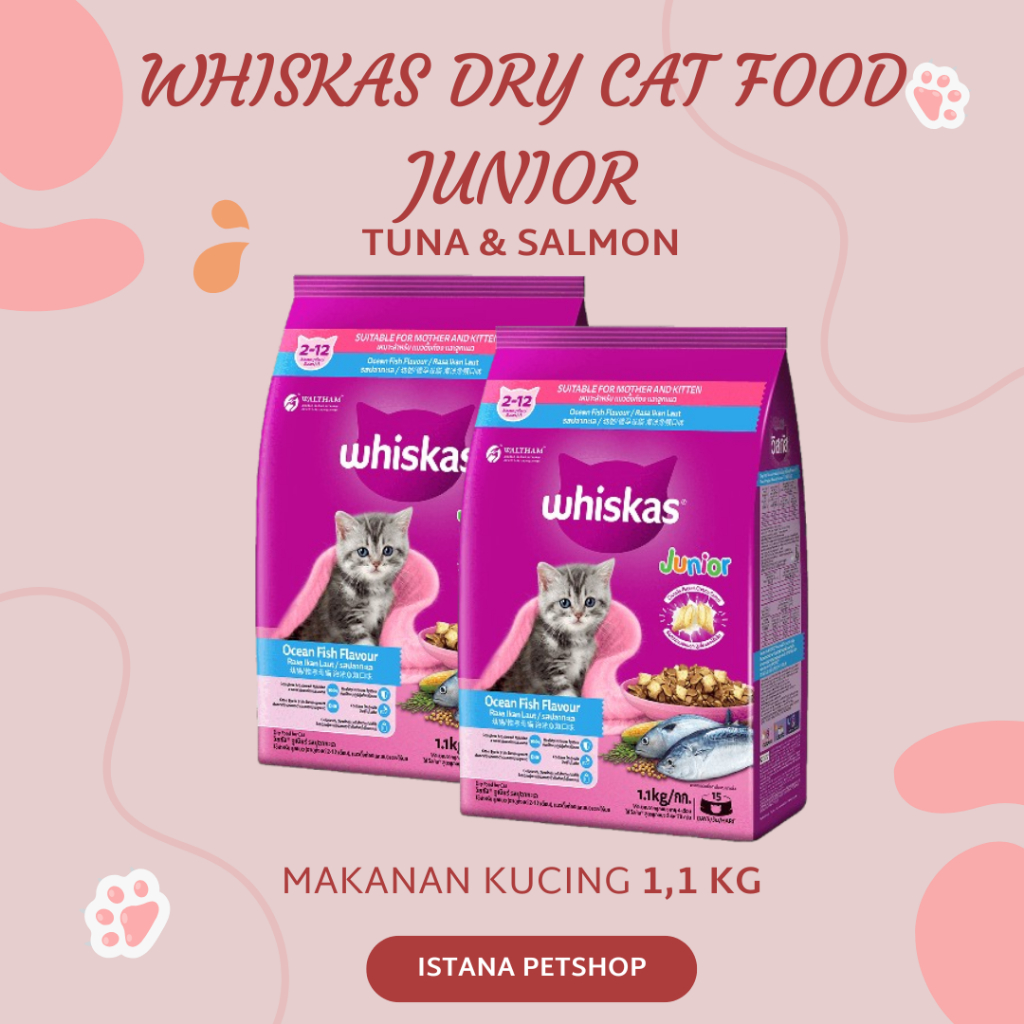 WHISKAS JUNIOR FRESPACK 1,1 KG 450 gram. Makanan kering kucing frespack 450 g 1 kg.