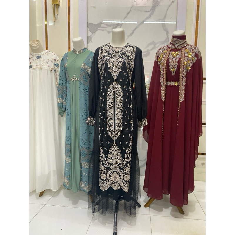 Elena gamis kondangan wisuda pesta pernikahan Brukat  Premium butik