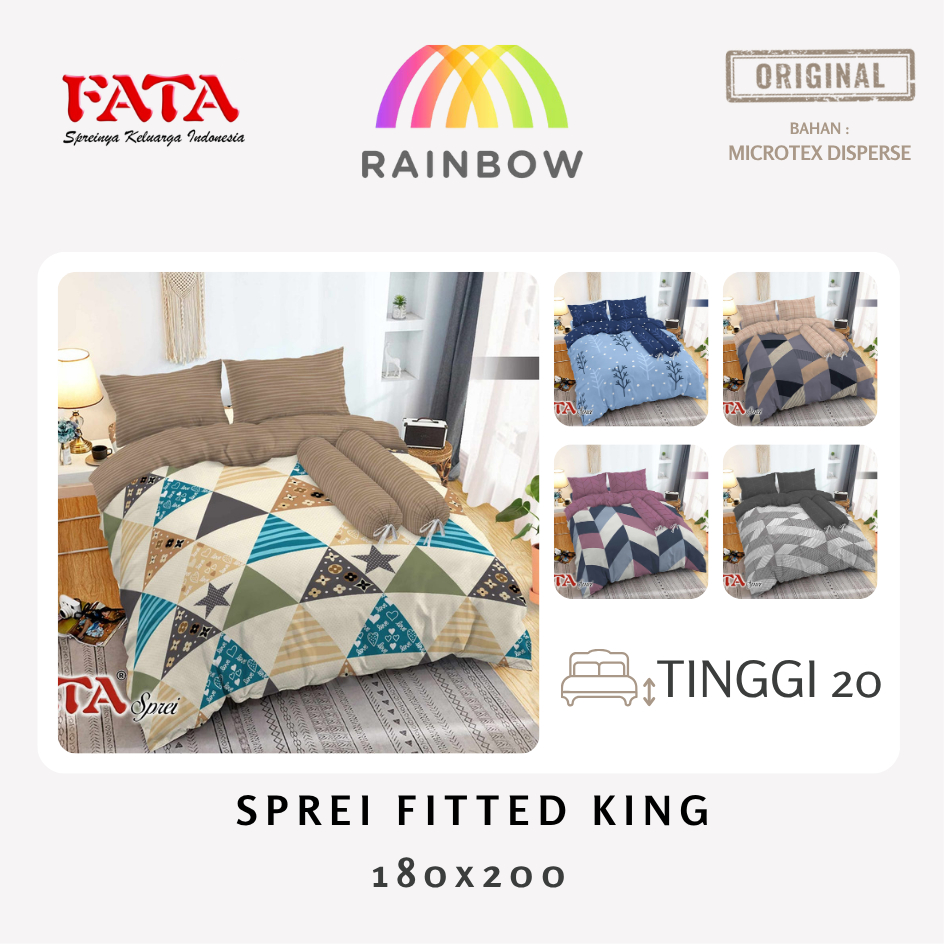 Fata - Bed Cover SET SPREI FITTED King (180x200) Terlaris pilihan B