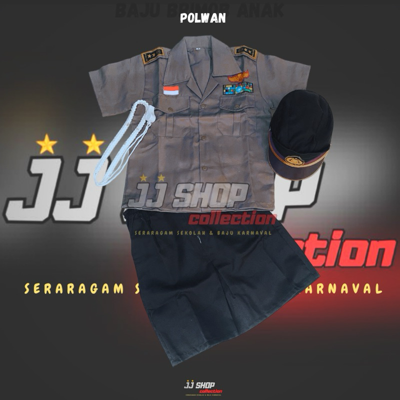 BEST SELLER BAJU PROFESI ANAK POLISI/POLWAN UNTUK PUTRI.PAUD-TK&SD BAJU POLWAN ANAK BAJU POLWAN