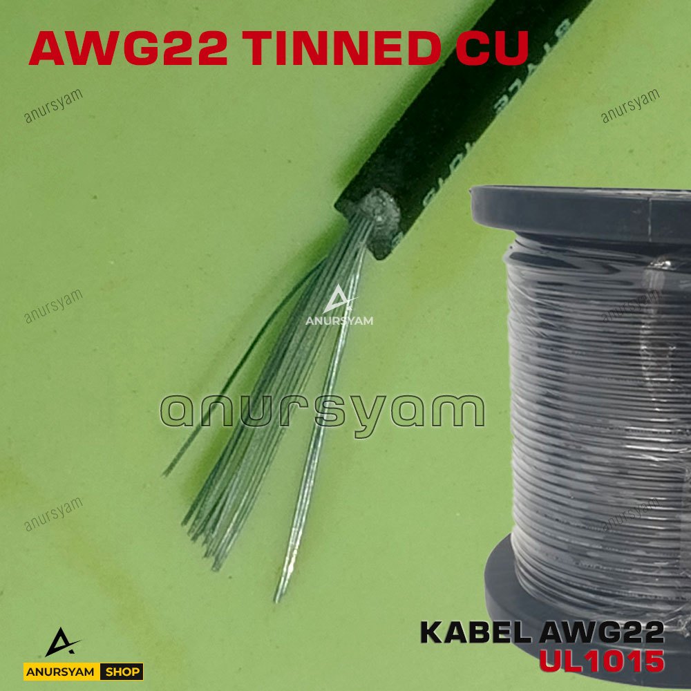Kabel AWG 22 Tinned Copper UL1015 - Kabel Serabut Tembaga Putih AWG22