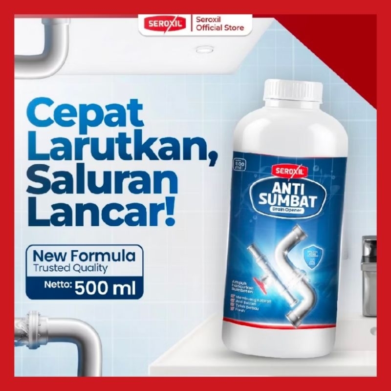cairan anti sumbat drain opener soda api anti sumbat wc seroxil klinxy 500ml