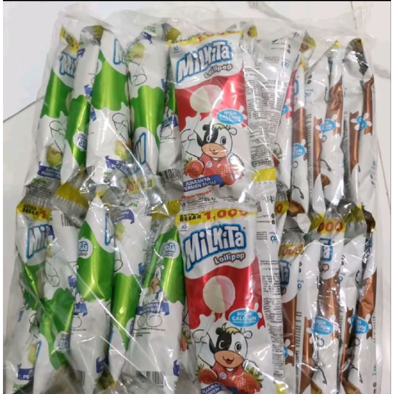 

Milkita permen Lolipop susu Hanger Max- Milk Candy 1 Bag (isi 30pcs) @9 Gram - coklat, strawberry, Melon
