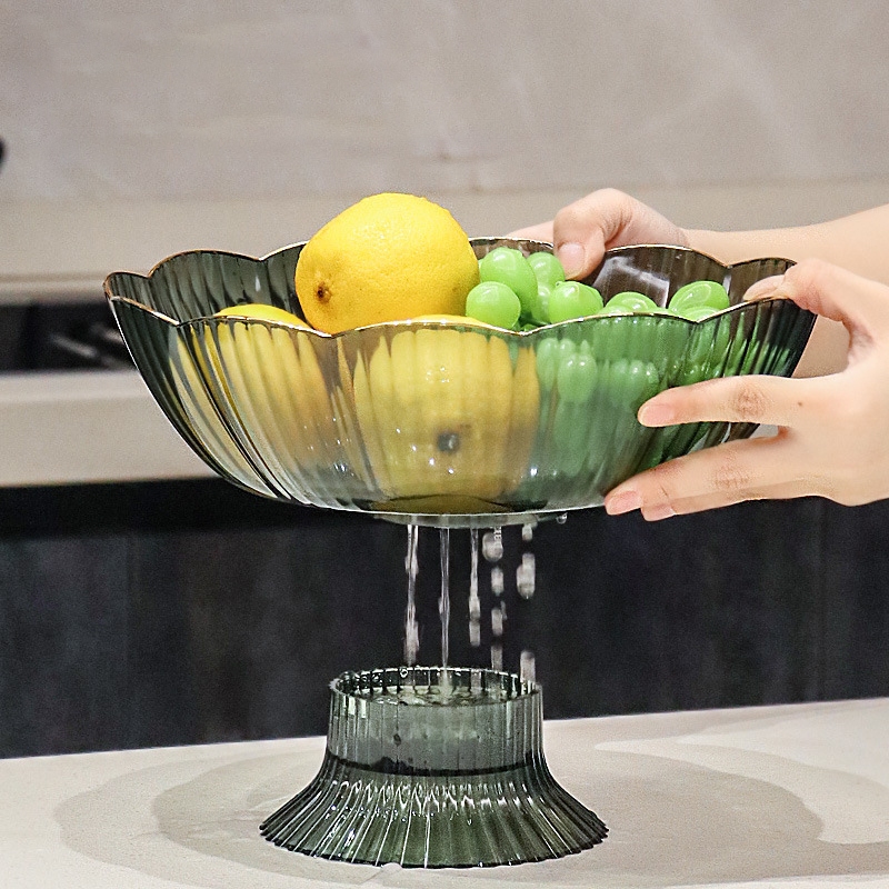 Tudung Saji Bulat Penutup Makanan Transparan/Wadah Saji Piring Buah Rak Buah/Tempat Kue Snack Permen