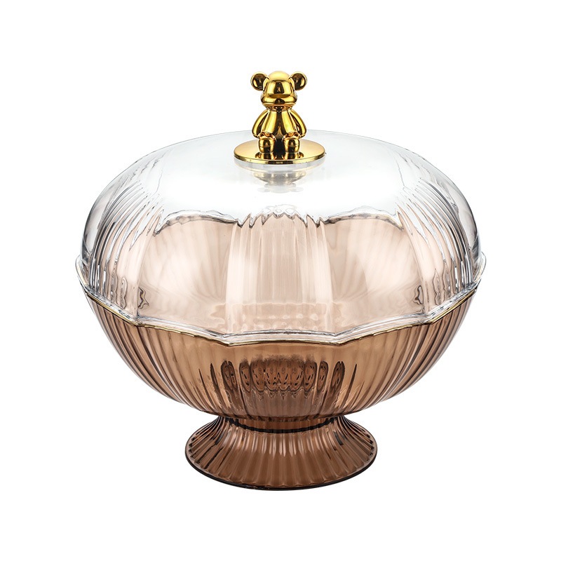 Tudung Saji Bulat Penutup Makanan Transparan / Keranjang Buah / Wadah Saji Piring Buah Rak Buah /