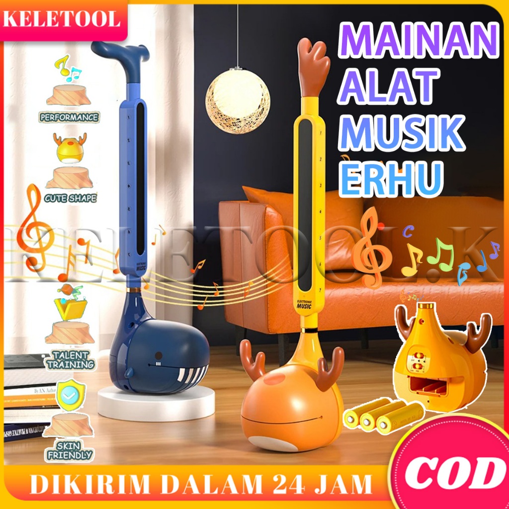 KELETOOL Mainan Alat Musik ERHU  Alat Musik Sintesis Erhu Elektronik Mainan Otamatone  Elektronik Po