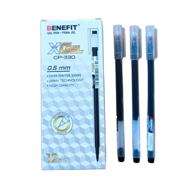 

12 PCS PULPEN BENEFIT GP 330 TINTA HITAM