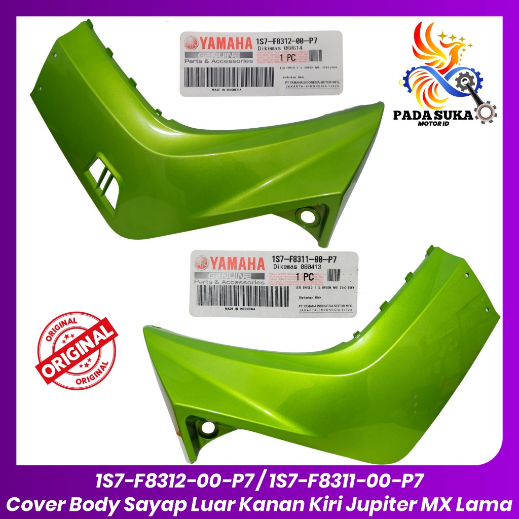 Cover Body Legshield Sayap Luar Set Kanan Kiri Jupiter MX Old Lama Hijau LGM6 / 1S7-F8312-00-P7, 1S7