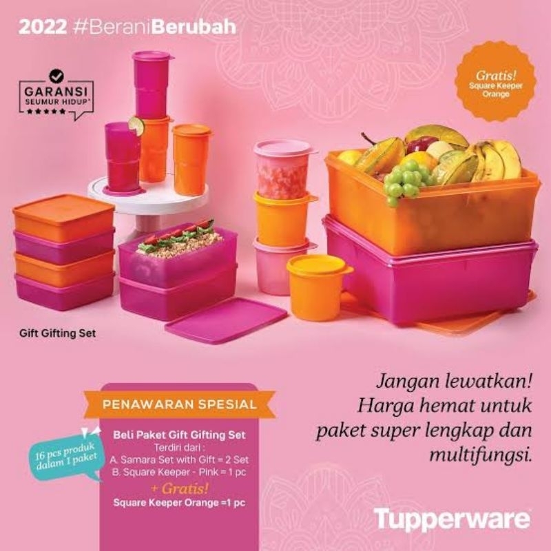 Tupperware Samara Collection Set (7 Pcs) / Wadah Bawa Bekal Saji Makan Minum Traveling
