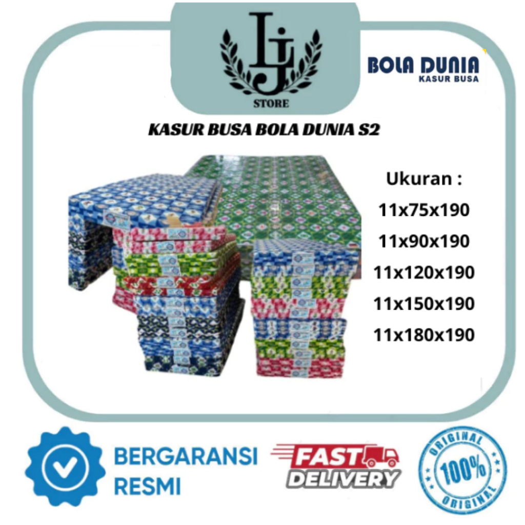 Kasur Busa Bola Dunia S2 - 11x75x10/11x90x190/11x120x190/11x150x190/11x180x190 Matras Kasur Bola Dun