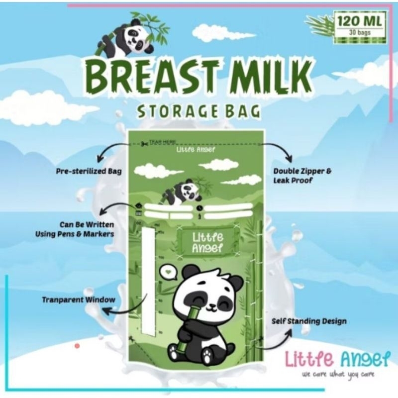 Little Angel Milky House Lite  Kantong ASI Breast milk bags 120ml isi 30 pcs