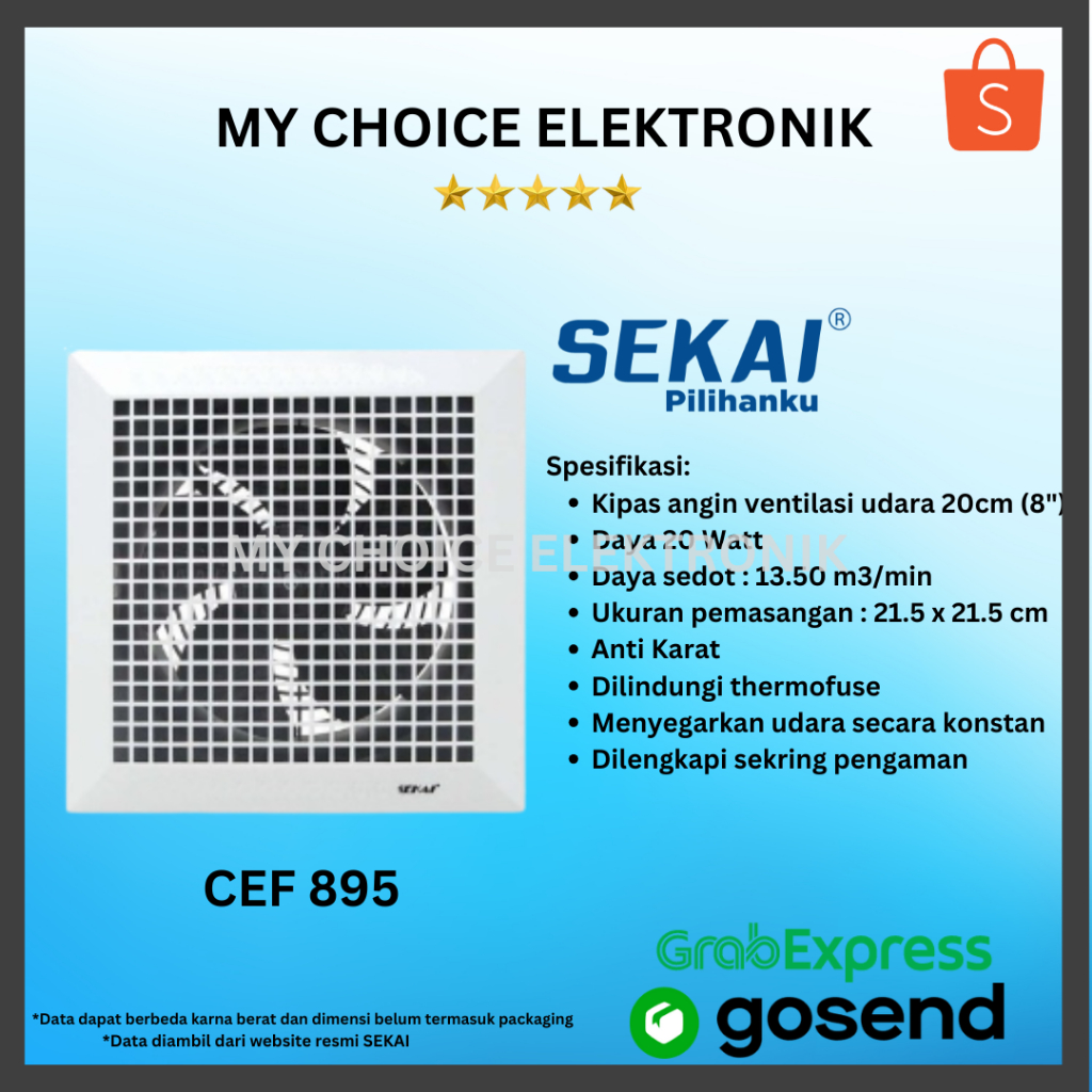 SEKAI CEF 895 Exhaust Fan Ceiling | Exhaust Fan Ceiling CEF 895