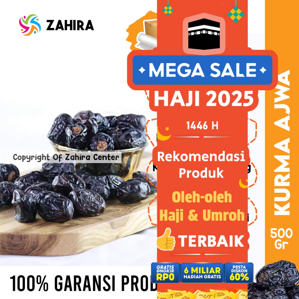 

Kurma Ajwa Premium 500gr Asli Madinah Untuk Promil Ibu MPASI Menyusui Kebal Racun Oleh Haji Umroh
