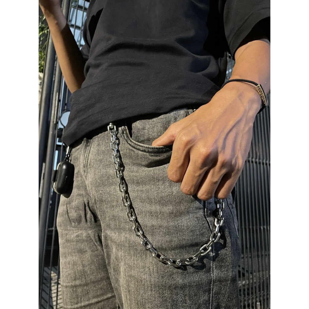 Rantai Celana Pria / Dompet Pria Keren Baja Stainless Steel Silver Anti Karat Dan Luntur Tali Titani