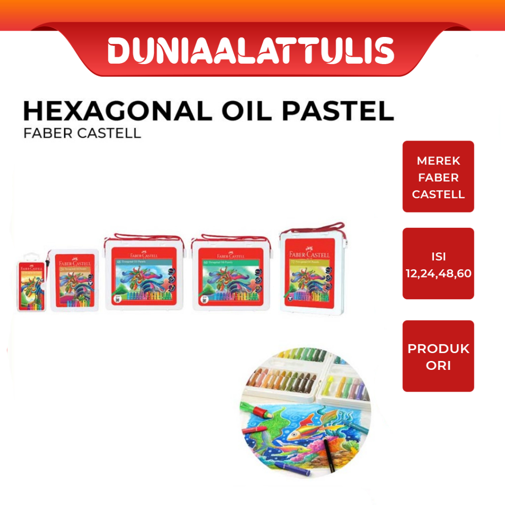

FABER CASTELL - KRAYON MINYAK / PEWARNA / PASTEL MINYAK / HEXAGONAL OIL PASTEL