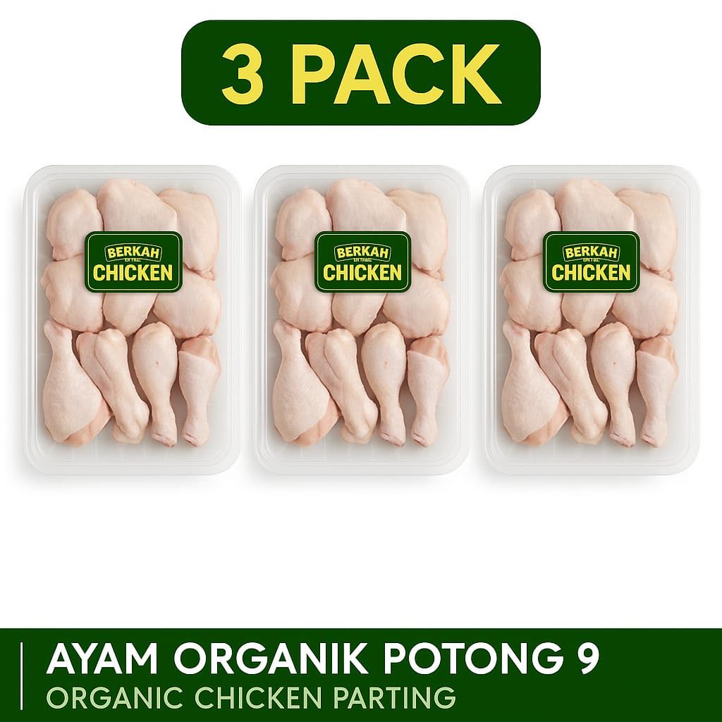 

Berkah Chicken Ayam Potong 9 Organik Probiotik - Paket hemat 3 Pack