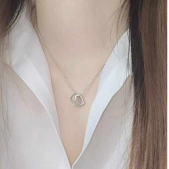 kalung double love nayla gold silver titanium