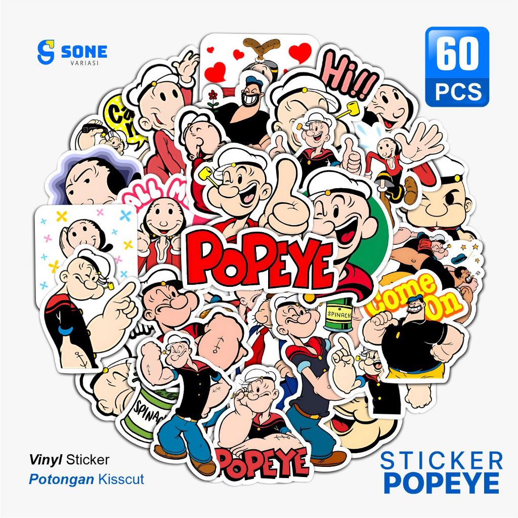 

Stiker Vinyl Popeye Keren – Tahan Air & Awet – Cocok untuk Laptop, Motor, Mobil